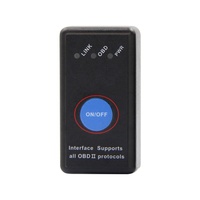 Mini Escáner Inalámbrico OBD2 ELM327 V1.5 con Chip PIC18F25K80 y Botón de Encendido, Compatible con Todos los Protocolos OBD II