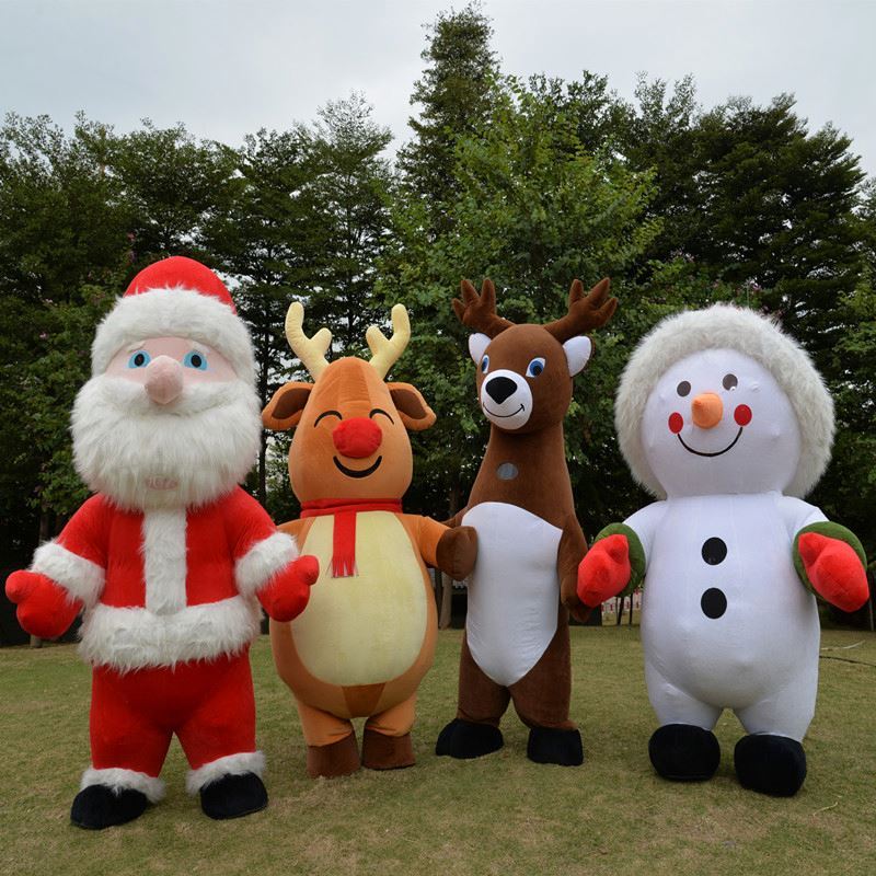 Kids Inflatable Santa Costume - Blow Up Christmas Suit For Boys & Girls, Halloween Cosplay, Battery Operated Fan - View #6