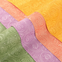 Cuir synthétique PVC 1,0 mm à motif floral gaufré pour papier peint, ameublement décoratif, sacs à main et artisanat