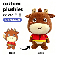 Peluche Dragon Personnalisée Super Douce, Jouet en Peluche Dragon Brodé avec Logo, Cadeau de Noël, OEM ODM