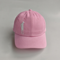 Cappello da Baseball Rosa in Cotone Lavato con Logo RBGC Ricamato sul Lato, Morbido e Non Strutturato, per Golf, Sport e Uso Quotidiano