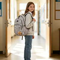 Sac à dos étudiant léger à grande capacité avec logo personnalisé, breloque offerte, bretelles réglables, pour collégiens et lycéens