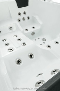 Bain à remous extérieur pour 2 personnes, baignoire de massage en acrylique avec 24 jets, 1,5 CV, contrôle WIFI, désinfection à l'ozone - Product Image 4