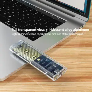 Transparent HDD SSD Case Nvme SATA III To USB 3.1 Hard Drive Disk Enclosure Ssd Mobile External Ssd For Laptop PC