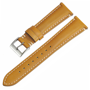 Correas de reloj de cuero liso, pulsera de cuero encerado de 20mm y 22mm, Estilo Vintage italiano - Product Image 4
