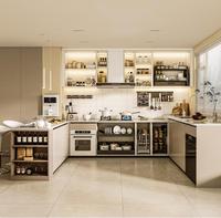Meuble de cuisine moderne en aluminium pour villa de plage, armoire de rangement résistante aux intempéries, meuble de rangement modulaire personnalisé pour maison de bord de mer