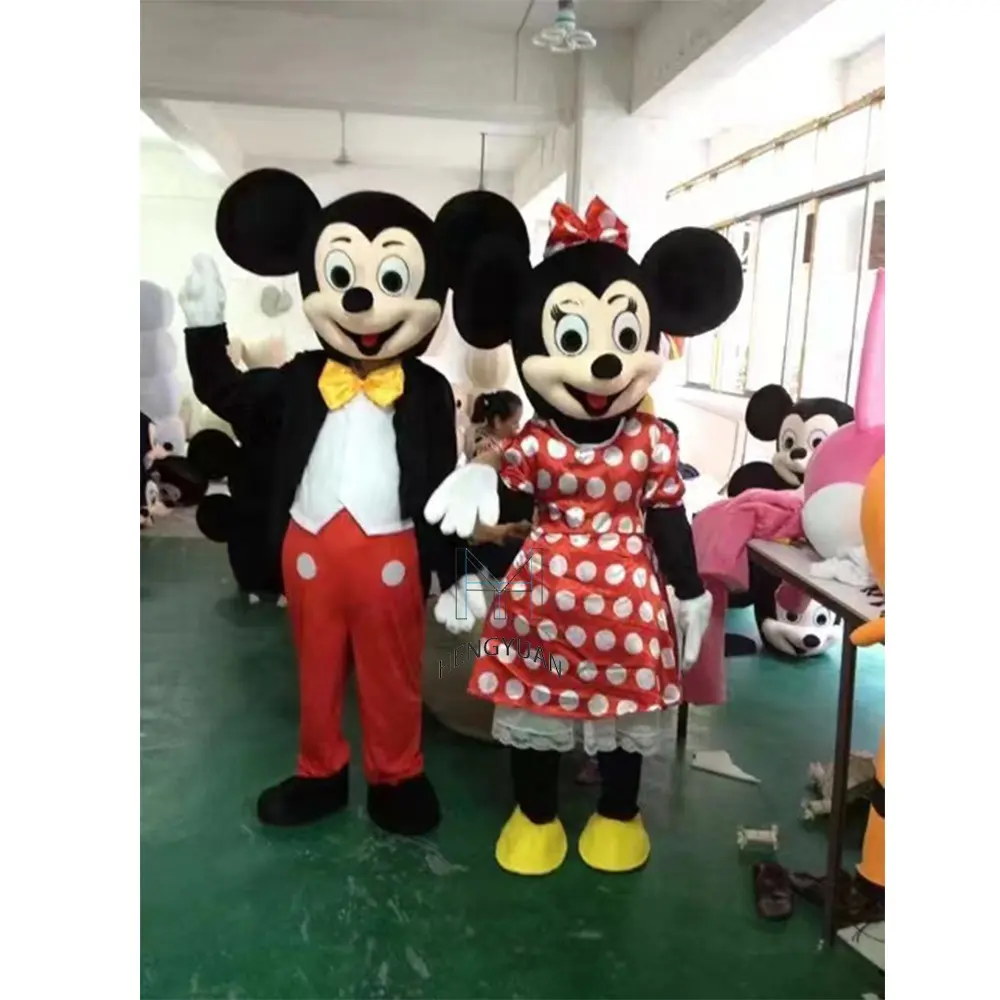 Fabbrica di Hengyuan immagine reale per adulti di dimensioni adorabili Mickey e Minnie cartone animato Cosplay Mouse mascotte Costume in vendita