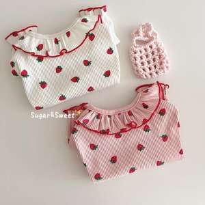 Vêtements pour chien en vente chaude, polyester et coton, écologiques, respirants, imprimé fraise sucrée, motif mignon pour le printemps et l'été - Product Image 3