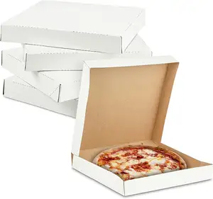 Fabrikant Op Maat Bedrukte Witte Golfkartonnen Pizza Verpakkingsdozen