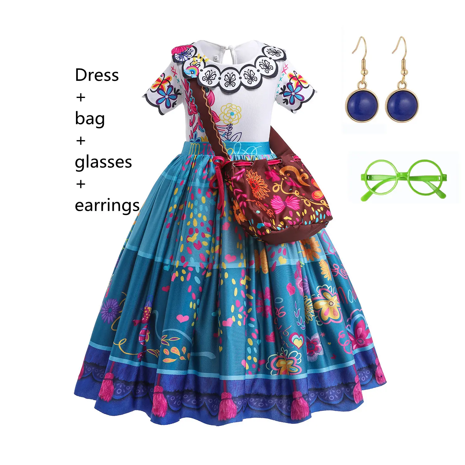 Mirabel טלוויזיה סרט קוספליי תלבושות ילדים ילדי מפואר קרנבל ליל כל הקדושים נסיכה להתלבש Encanto המדריגל שמלה