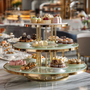Table <span class=keywords><strong>de</strong></span> présentation <span class=keywords><strong>de</strong></span> gâteaux et <span class=keywords><strong>de</strong></span> desserts <span class=keywords><strong>en</strong></span> acier inoxydable avec <span class=keywords><strong>plateau</strong></span> <span class=keywords><strong>en</strong></span> verre/MDF pour restaurant <span class=keywords><strong>en</strong></span> plein air, décoration <span class=keywords><strong>de</strong></span> mariage, hôtel durable - Product Image 1