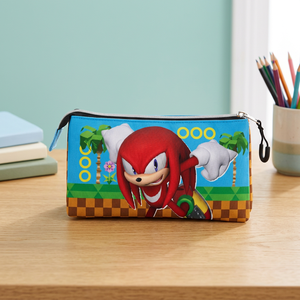 Karactermania Sonic the Hedgehog Knuckles Run Triple Trousse à Crayons en Tissu Multicolore avec Fermeture Éclair pour Écoles et Bureaux - Product Image 2