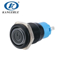 Bouton-poussoir momentané à tête plate LED circulaire Chinakel 12 mm IP65 12 V intelligent 1NO 2A