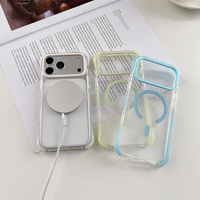 Coque Magnétique Transparente Anti-chute Originale pour iPhone 18 Pro Max 17 16 15 avec Bande Antidérapante et Coins Antichoc – Protection Optimale