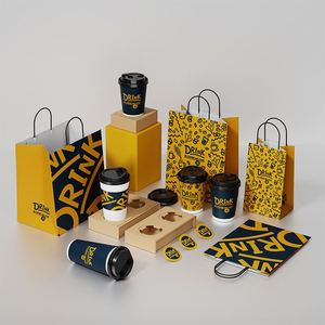 Customized <b>Coffee</b> Packaging Bag <b>Takeaway</b> Beverage <b>Cup</b> Holder Milk Tea Packaging Bag Kraft Paper Bags With Logo - Product Image 4