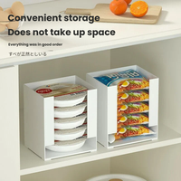 Boîte de rangement de bureau en plastique PS en gros, support pour nouilles instantanées, étagère de placard, conteneur de rangement pour garde-manger