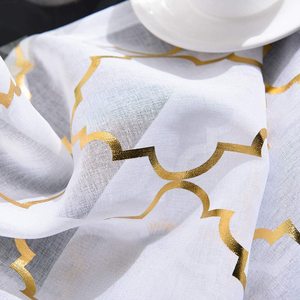 Tissu de rideau occultant de Style Floral européen 100%, tissu de Tulle tissé personnalisé léger 100% Polyester, fil doux - Product Image 5