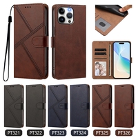 Dompet Kulit PU untuk Iphone 17 AIR 16 PLUS 15 14 13 12 11 Pro Max X XS XR 16E 17E 6 7 8 dengan Slot Kartu ID dan Penyangga Lipat