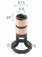 Support de balais de charbon pour anneau collecteur (dimensions : 15*6.6*9 / 48.5*9*27.3 X 2 anneaux), pour assemblages de collecteurs à anneau.