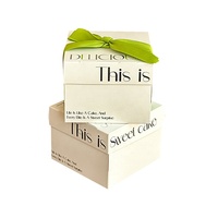 Boîte à dessert biodégradable personnalisée impression recto verso carrée carton blanc beurre petit gâteau d'anniversaire boîtes à gâteaux cadeaux