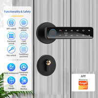 Cerradura Inteligente Biométrica Tuya para Puerta de Acero, Desbloqueo con Huella Dactilar, Código y Llave, Diseño Dividido / Wi-Fi, Seguridad Grado C