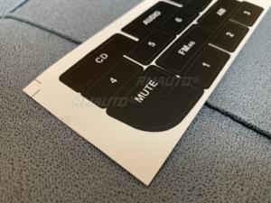 Nouvel autocollant de réparation pour boutons de radio de voiture Fiat Grand Punto, autocollants de réparation pour boutons usés et décollés de la radio stéréo, noir - Product Image 3