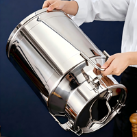 Conteneur de stockage hermétique en acier inoxydable 304 en gros, pot scellé anti-fuite avec clips de verrouillage pour la cuisine et l'usage commercial