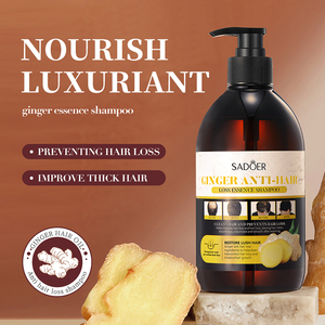 Shampoo anti-chute de cheveux au gingembre SADOER 500mL, antipelliculaire, contrôle du sébum, hydrate, nourrit, nettoyage en profondeur des cheveux - Product Image 1