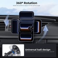 Support de téléphone magnétique flexible pour voiture, fixation universelle sur grille d'aération, rotation à 360°, pour téléphones portables 15, 14, 13 et appareils de 4 à 7 pouces