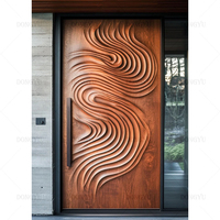 Porte d'entrée en acier inoxydable au design de luxe italien Porte d'entrée intérieure extérieure de sécurité Porte d'entrée moderne à double pivot