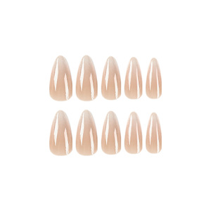 เล็บปลอมทรงอัลมอนด์ XXL สีนู้ดไล่เฉดสีเอิร์ธโทนสวยงาม  แบบกดติด  ผลิตด้วยเครื่องจักร ABS จำนวน 24 ชิ้น ทรงอัลมอนด์ ยาว - Product Image 5