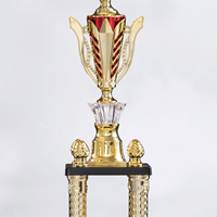 Trofeo de Plástico Rojo Diseño P&G SZ14 con Impresión por Transferencia Térmica y Grabado Personalizado para Competiciones Deportivas - ¡Gran Venta! Personalizado