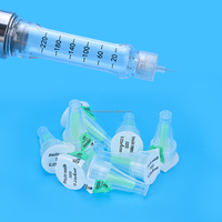 Lot de 100 aiguilles pour stylo à insuline vertes de 32G 4mm, stérilisées individuellement, stérilisées à l'oxyde d'éthylène, vétérinaires, CE ISO
