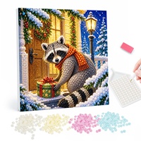 Décoration d'intérieur, livraison directe d'usine, commande de décorations de Noël rouges, pandas rouges, kit de peinture perlée 5D DIY, artisanat de Noël