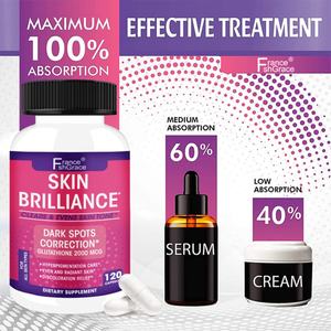 Complément éclaircissant pour la peau, améliore le teint, cible les taches brunes et les marques d'acné, 120 capsules - Product Image 6