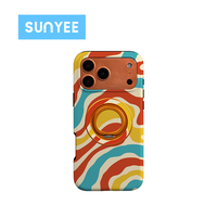 Support magnétique rond pliable Sunyee en métal pour sublimation, accessoires de téléphone vierges en gros pour impression personnalisée
