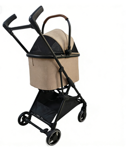 Kereta Dorong Hewan Peliharaan Kecil Mewah 301 Desain Baru, Troli Anjing Lipat Aluminium Penerbangan Mewah 4 Roda Peredam Guncangan - Product Image 3