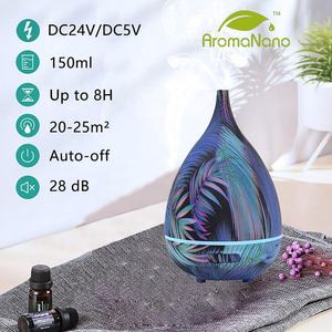 Diffuseur <span class=keywords><strong>d</strong></span>'huiles essentielles, purificateur <span class=keywords><strong>d</strong></span>'<span class=keywords><strong>air</strong></span>, humidificateur, lumière LED contrôlée par application, pour la maison - Product Image 5