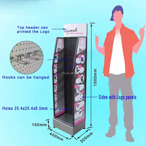 파워 윙 바닥재 디스플레이 스탠드 슈퍼마켓 선반 금속 디스플레이 랙으로 무료 서있는 금속 페그 보드 샵 섀도우 박스 - Product Image 3