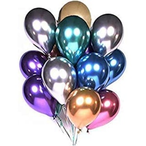 Chrome Balloon 1000 Pcs <b>Inflatable</b> Wholesale 12 Inch Metal Decoration Helium Birthday Party Chrome Metallic Latex Balloon - Product Image 1