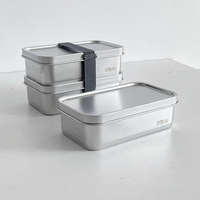 Boîte à lunch isotherme double couche en acier inoxydable 304, style japonais, avec sangle de couvercle, portable, hermétique, compatible micro-ondes, qualité alimentaire