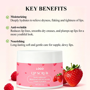 สครับขัดริมฝีปากสตรอว์เบอร์รี บำรุงริมฝีปากแห้งแตก ช่วยให้ริมฝีปากกระจ่างใสและชุ่มชื้นอย่างอ่อนโยน - Product Image 2