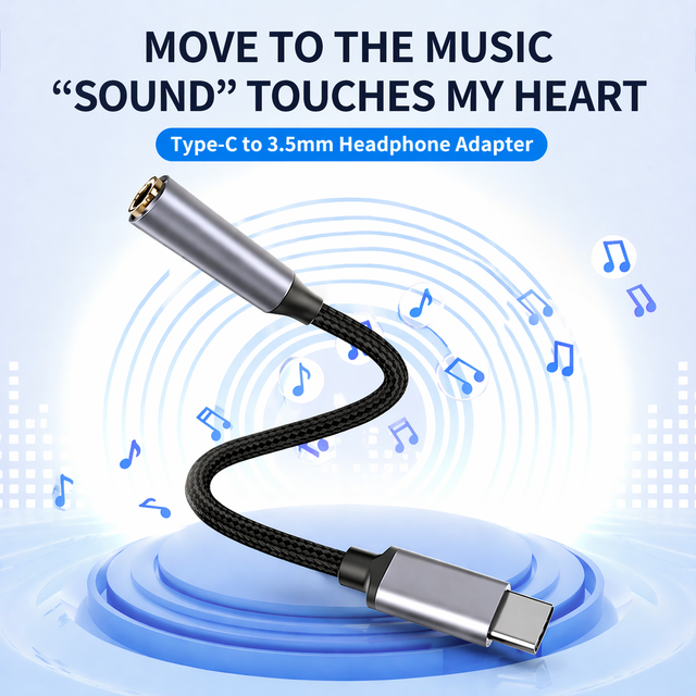 USB C to 3.5mm Headphone Jack Adapter with DAC Chip for Microphone Use Samsung iPhone 15/16 iPad Pro