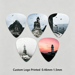 Plectres <span class=keywords><strong>de</strong></span> <span class=keywords><strong>guitare</strong></span> personnalisés avec logo, en celluloid, épaisseur 0,46-1,5 mm, vente en gros, fournisseur d'usine OEM ODM pour les boutiques - Product Image 1