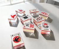 Ensemble de Mahjong Américain Patriotique 250e Anniversaire, 166 Tuiles en Acrylique, Drapeau Rouge Pailleté, Étoile, Liberté, Anneau, Personnalisé OEM