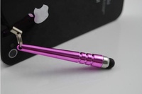 Mini stylet universel capacitif 2 en 1 pour écran tactile de téléphones mobiles intelligents et tablettes avec bouchons anti-poussière