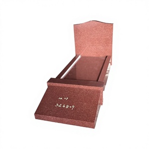 Headstone Cemetery Angel Heart <b>Memorial</b> Gravestone Large India Red Granite Upright Statue Unionstone Model 08 - Product Image 6