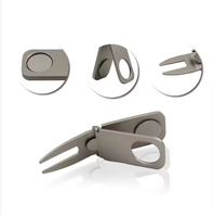 Porte-cigare de golf et outil de réparation de divots en alliage de zinc, fourche de réparation de marqueurs de balle, accessoire de golf portable pour le parcours, les loisirs et le divertissement
