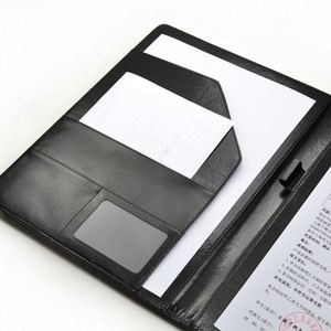 <b>A4</b> PU <b>Leather</b> Binder <b>Notebook</b> Pocket File Business Organizer Durable <b>A4</b> PE Conference Folder for School Document Storage - Product Image 4