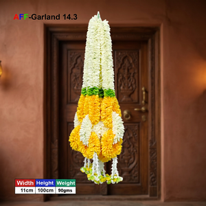 Guirnalda de Flores Artificiales Pequeñas Sakad Ladi Naranja y Blanco AFF-Garland-14.3 Precio Rs.1800/10 piezas - Product Image 3